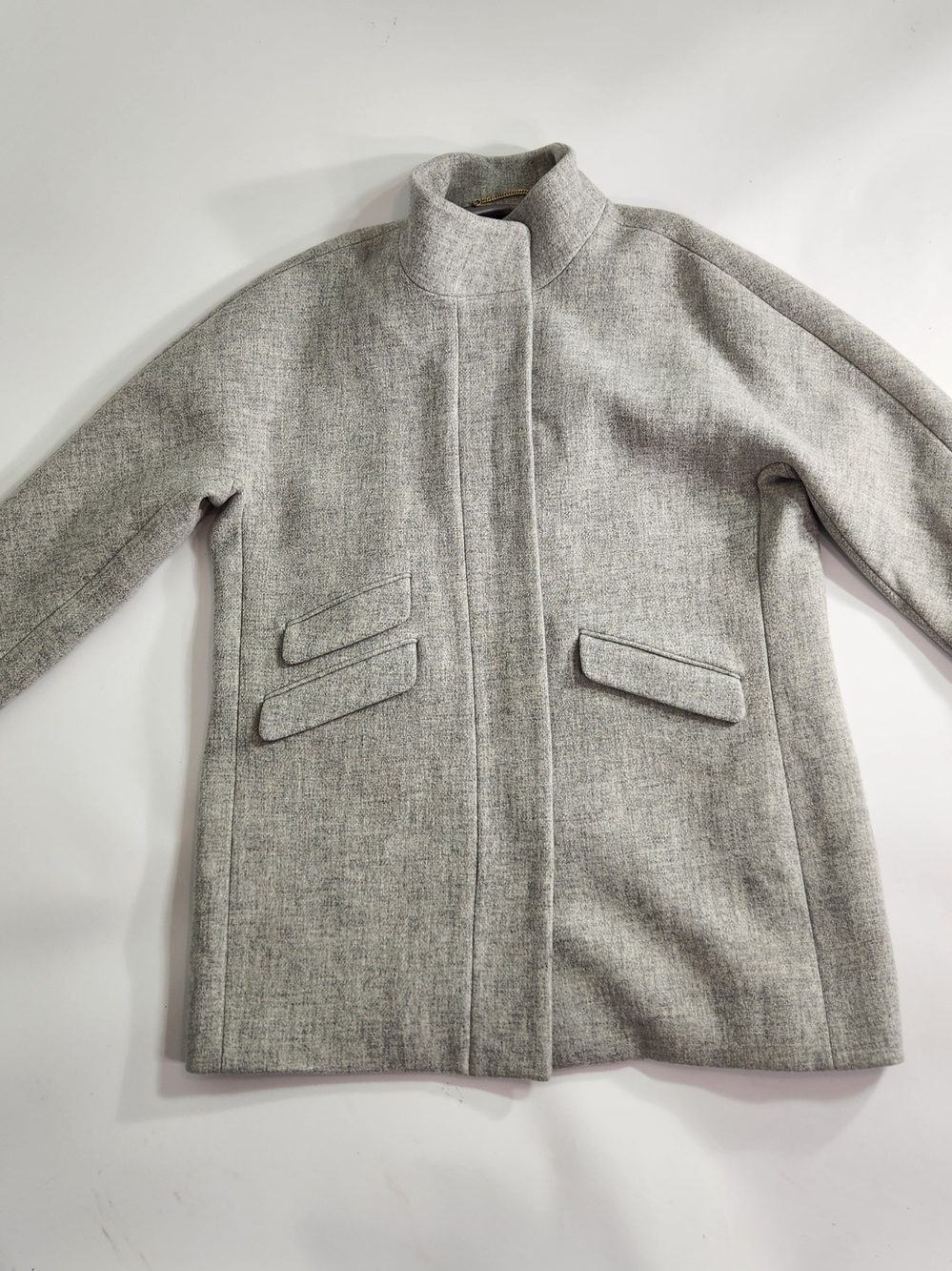 J.Crew Womens Cocoon Coat Italian Stadium Cloth Wool Gray Coat Jacket Size 18 1C